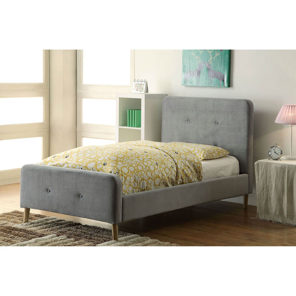 Furniture Of America Barney Gray Mid-Century Modern Twin Bed Model CM7272GY-T-BED-VN - MONAVILLA