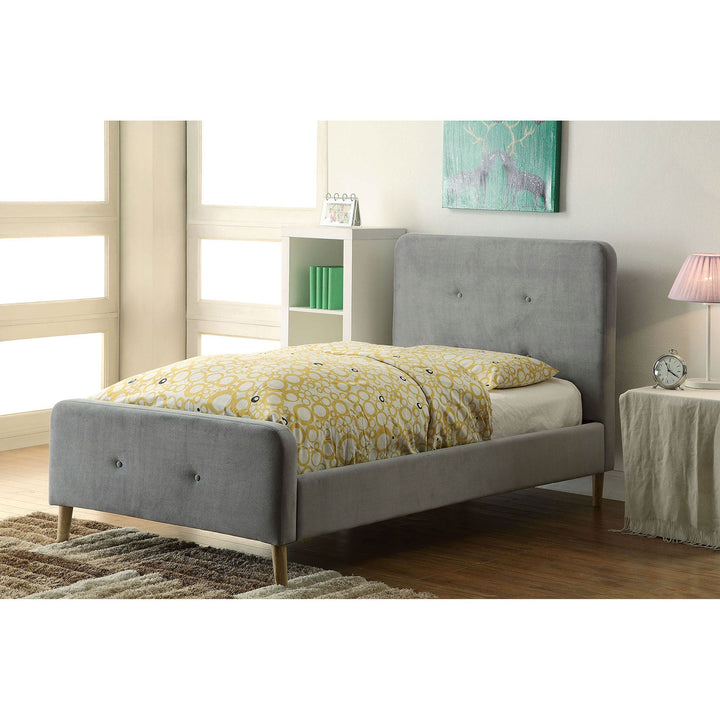 Furniture Of America Barney Gray Mid-Century Modern Twin Bed Model CM7272GY-T-BED-VN - MONAVILLA