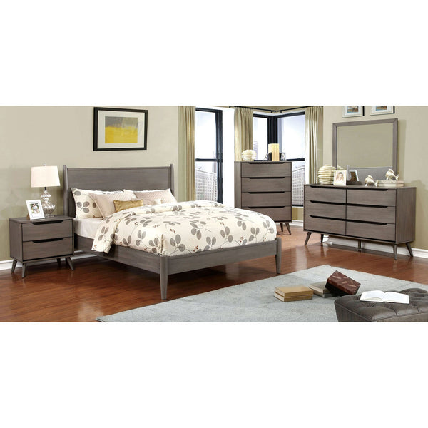 Furniture Of America Lennart Gray Mid-Century Modern 4-Piece Twin Bedroom Set Model CM7386GY-T-4PC - MONAVILLA