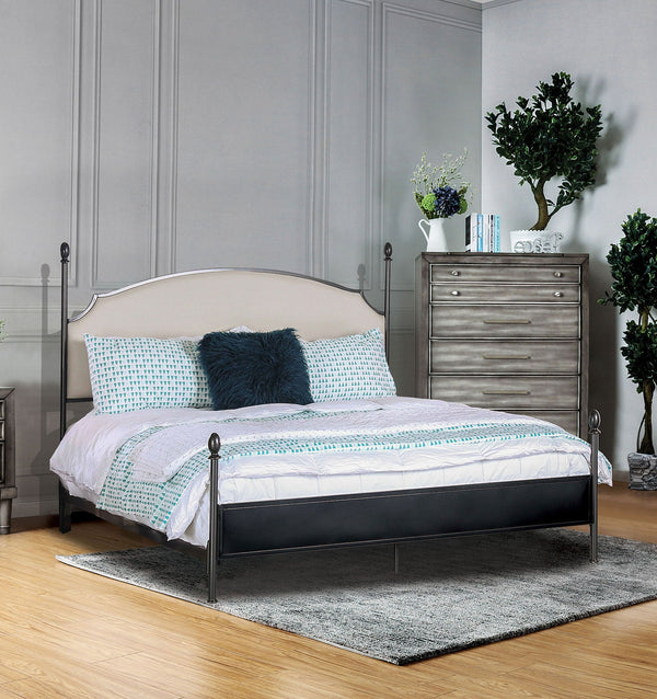 Furniture Of America Sinead Powder Coated Gen Metal/Beige Transitional Twin Bed Model CM7420T - MONAVILLA