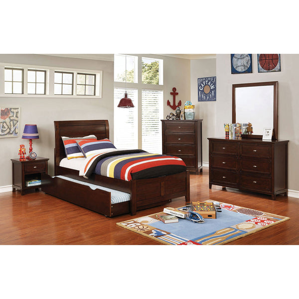 Furniture Of America Brogan Brown Cherry Transitional 4-Piece Twin Bedroom Set Model CM7517CH-T-4PC - MONAVILLA
