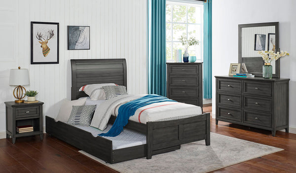 Furniture Of America Brogan Gray Transitional 4-Piece Twin Bedroom Set Model CM7517GY-T-4PC - MONAVILLA