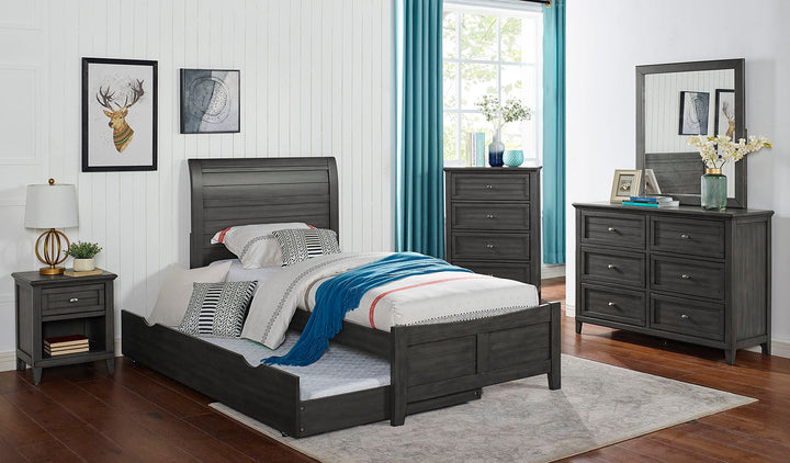 Furniture Of America Brogan Gray Transitional 4-Piece Twin Bedroom Set Model CM7517GY-T-4PC - MONAVILLA