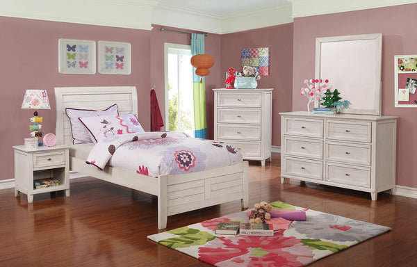 Furniture Of America Brogan Antique White Transitional 4-Piece Twin Bedroom Set Model CM7517WH-T-4PC - MONAVILLA