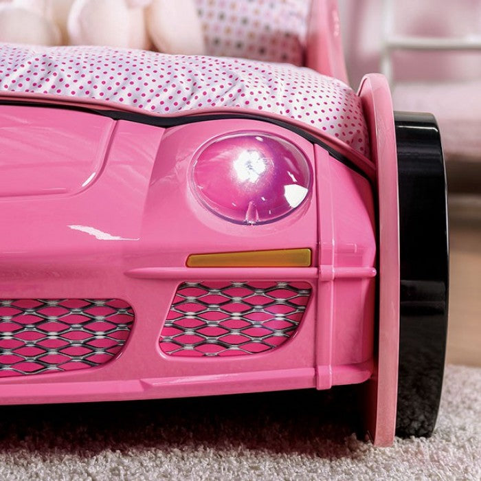 Furniture Of America Pretty Girl Car Bed Pink Novelty Twin Bed, Pink Model CM7642-BED - MONAVILLA
