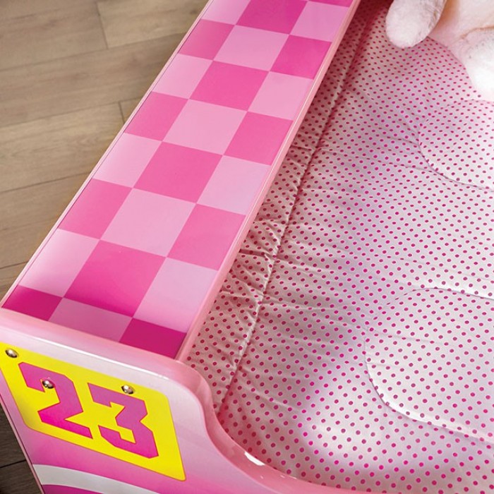 Furniture Of America Pretty Girl Car Bed Pink Novelty Twin Bed, Pink Model CM7642-BED - MONAVILLA