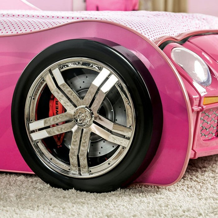 Furniture Of America Pretty Girl Car Bed Pink Novelty Twin Bed, Pink Model CM7642-BED - MONAVILLA