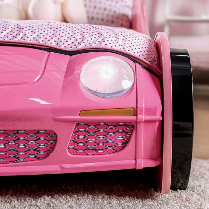 Furniture Of America Pretty Girl Car Bed Pink Novelty Twin Bed, Pink Model CM7642-BED - MONAVILLA