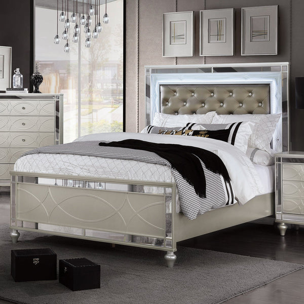 Furniture Of America Manar Silver Transitional Bed Model CM7891 - MONAVILLA