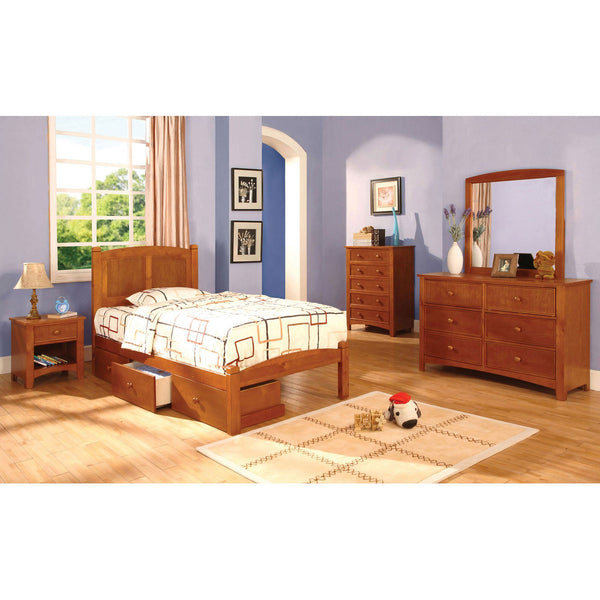Furniture Of America Cara Oak Cottage 4-Piece Twin Bedroom Set Model CM7903OAK-T-4PC - MONAVILLA