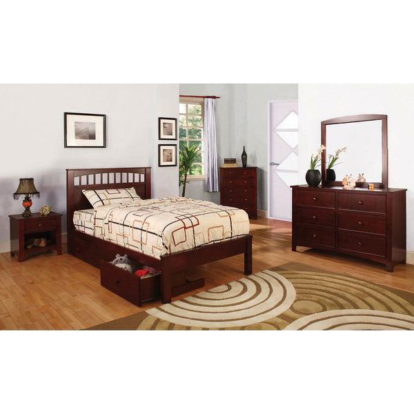Furniture Of America Carus Cherry Transitional 4-Piece Twin Bedroom Set Model CM7904CH-T-4PC - MONAVILLA