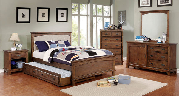 Furniture Of America Colin Dark Oak Transitional 4-Piece Twin Bedroom Set Model CM7909A-P-T-4PC - MONAVILLA