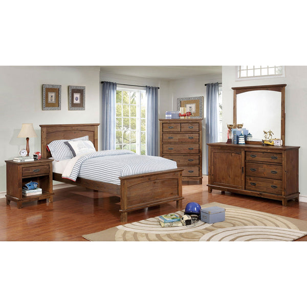 Furniture Of America Colin Dark Oak Transitional 4-Piece Twin Bedroom Set Model CM7909A-T-4PC - MONAVILLA