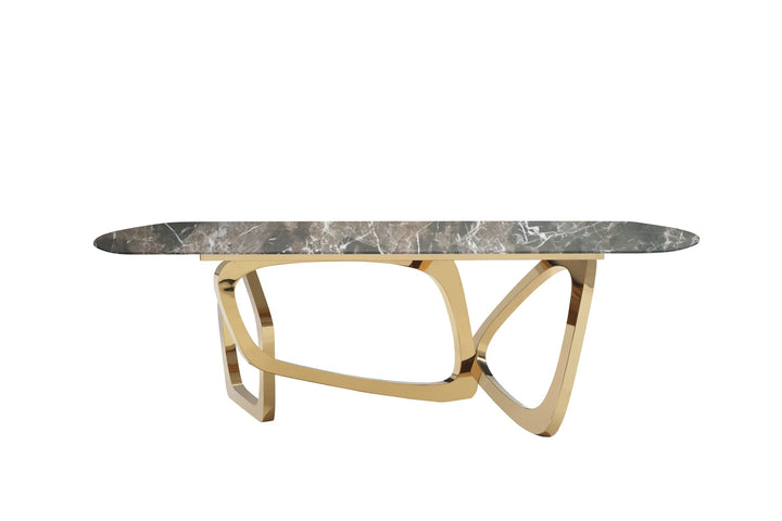 Modrest Colton Modern Brown & Gold Dining Table - MONAVILLA