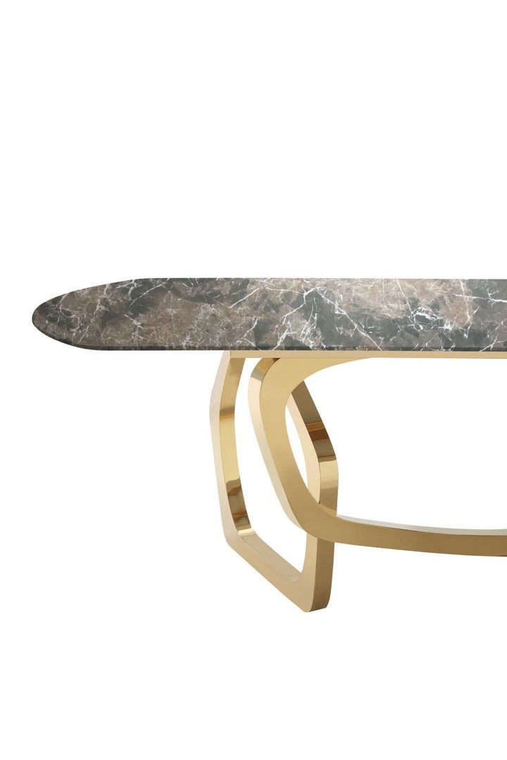 Modrest Colton Modern Brown & Gold Dining Table - MONAVILLA