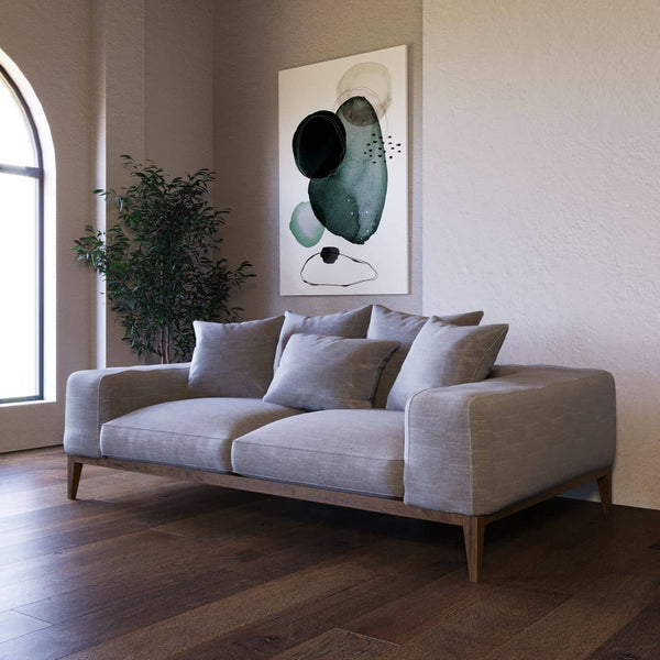 Divani Casa Corina Modern Grey Linen Loveseat - MONAVILLA