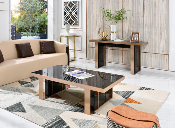 Nova Domus Cartier Modern Black & Rosegold Coffee Table - MONAVILLA