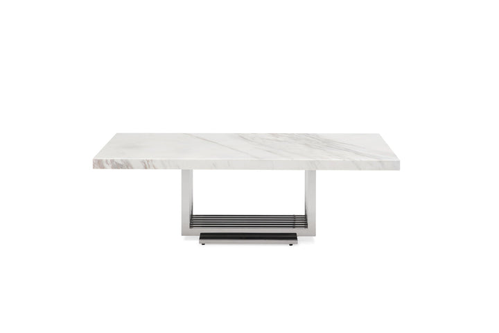Modrest Kingsley Modern Marble & Stainless Steel Coffee Table - MONAVILLA