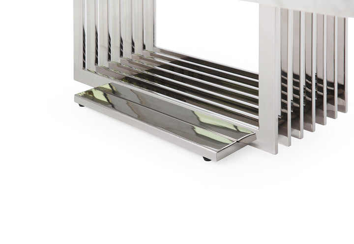 Modrest Kingsley Modern Marble & Stainless Steel Coffee Table - MONAVILLA