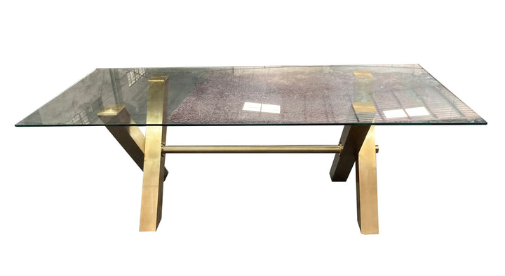Modrest Dandy Modern Golden & Glass Dining Table - MONAVILLA