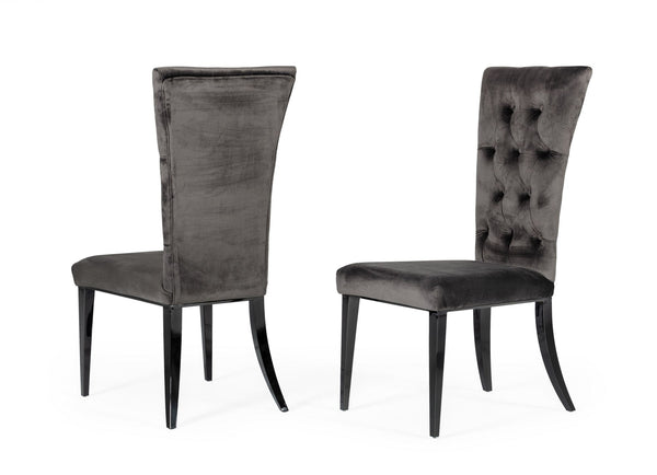 Modrest Darley Modern Grey Velvet Dining Chair (Set of 2) - MONAVILLA