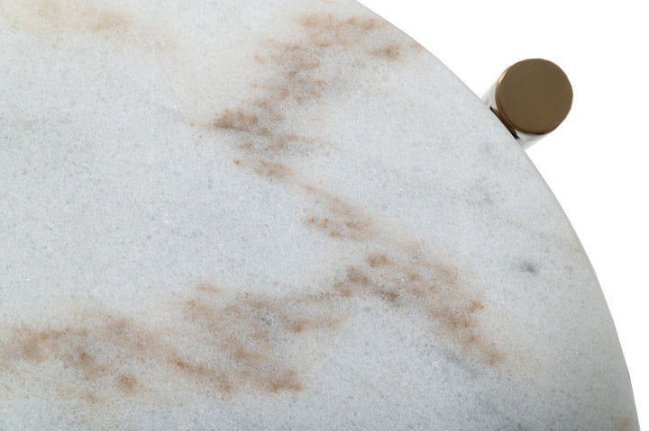 Modrest Denzel White Marble & Gold End Table - MONAVILLA