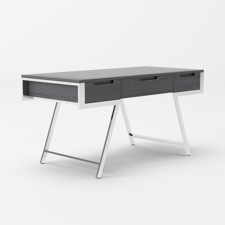 Modrest Dessart Modern Elm Grey Office Desk - MONAVILLA
