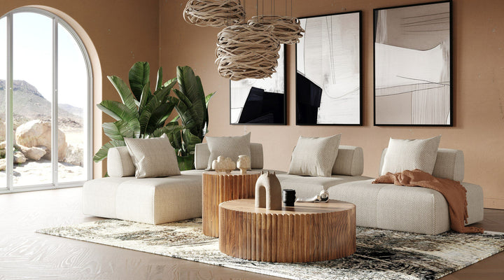 Modrest Espana Modern Walnut Round End Table - MONAVILLA
