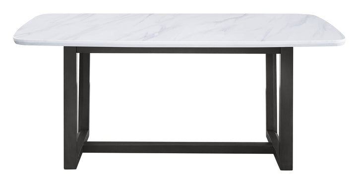 ACME Madan Marble Top & Weathered Gray Finish Dining Table Model DN00059 - MONAVILLA