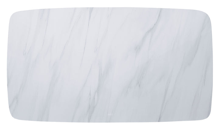 ACME Madan Marble Top & Weathered Gray Finish Dining Table Model DN00059 - MONAVILLA