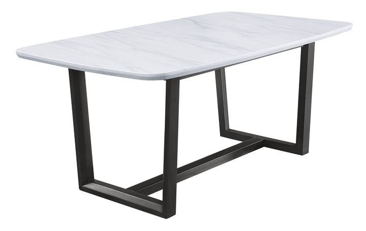 ACME Madan Marble Top & Weathered Gray Finish Dining Table Model DN00059 - MONAVILLA