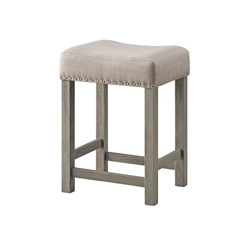 ACME Wandella Beige Fabric, Marble & Rustic Oak Finish Dining Table Model DN00089 - MONAVILLA