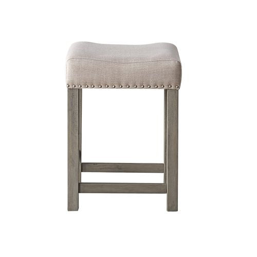 ACME Wandella Beige Fabric, Marble & Rustic Oak Finish Dining Table Model DN00089 - MONAVILLA