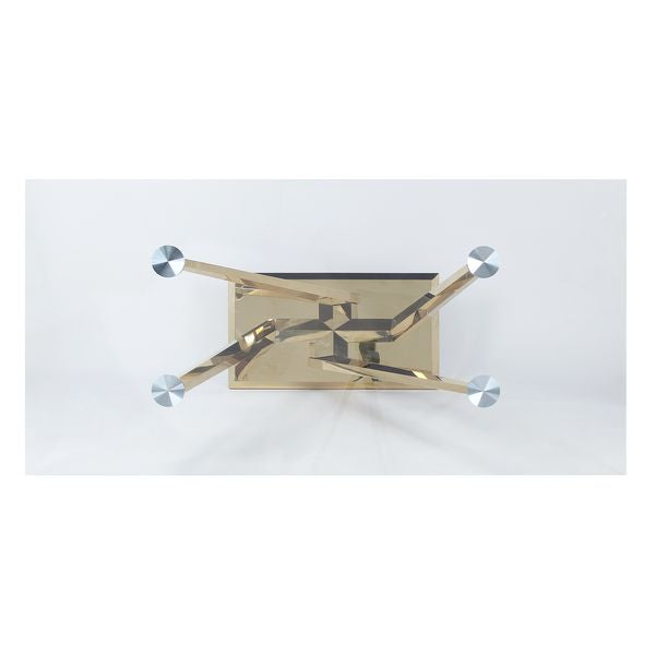 ACME Barnard Clear Glass & Mirrored Gold Finish Dining Table Model DN00219 - MONAVILLA