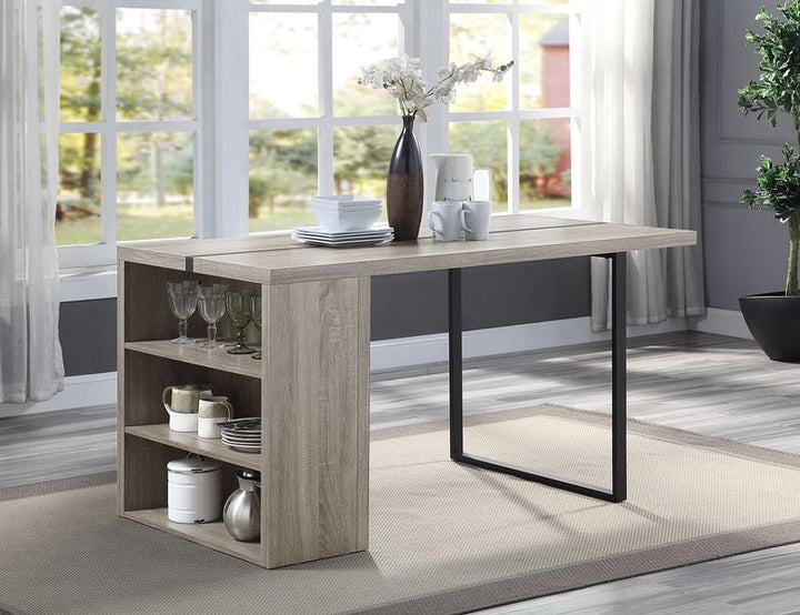 ACME Patwin Gray Oak & Black Finish Dining Table Model DN00401 - MONAVILLA