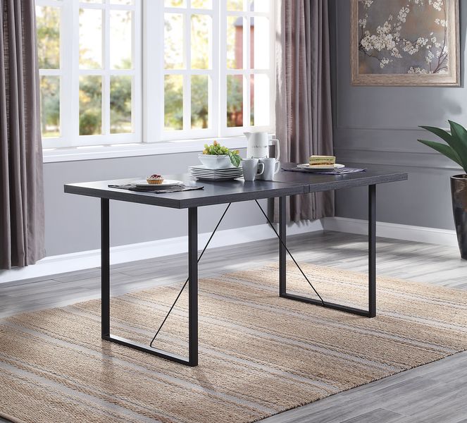 ACME Nakula Gray Oak & Black Finish Dining Table Model DN00447 - MONAVILLA