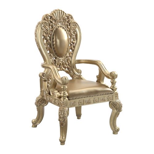 ACME Seville Tan PU & Gold Finish Dining Chair Model DN00459 - MONAVILLA