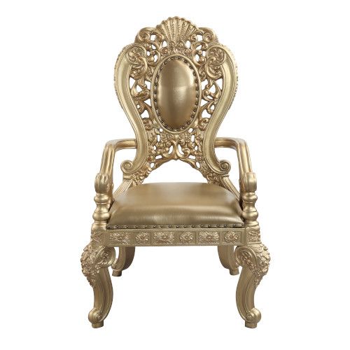 ACME Seville Tan PU & Gold Finish Dining Chair Model DN00459 - MONAVILLA