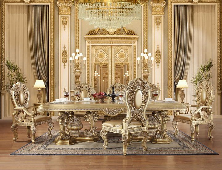 ACME Seville Tan PU & Gold Finish Dining Chair Model DN00459 - MONAVILLA