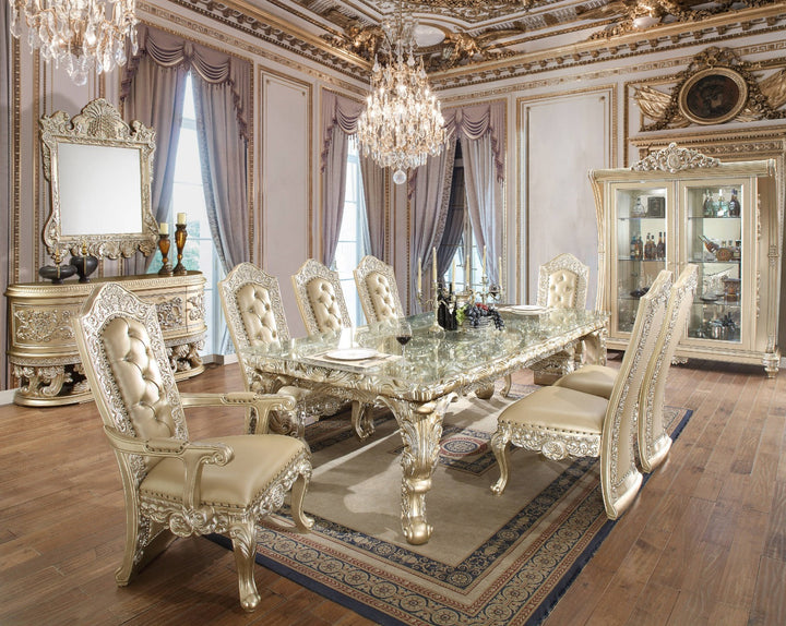 ACME Vatican Champagne Silver Finish Dining Table Model DN00467 - MONAVILLA
