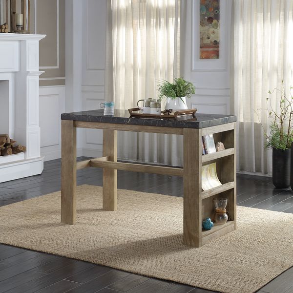 ACME Charnell Marble & Oak Finish Counter Height Table Model DN00551 - MONAVILLA