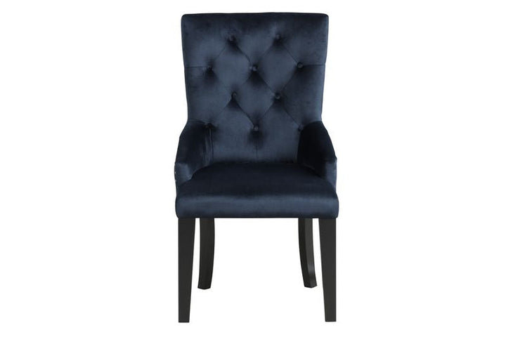 ACME Varian II Dark Navy Blue Velvet & Black Finish Varian II Side Chair Model DN00592 - MONAVILLA