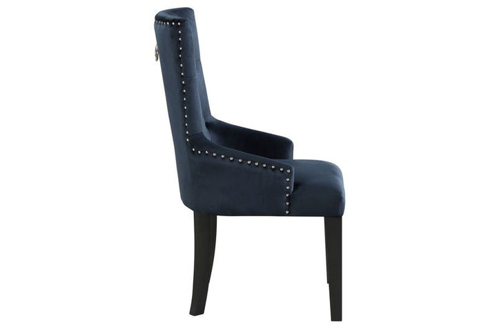 ACME Varian II Dark Navy Blue Velvet & Black Finish Varian II Side Chair Model DN00592 - MONAVILLA