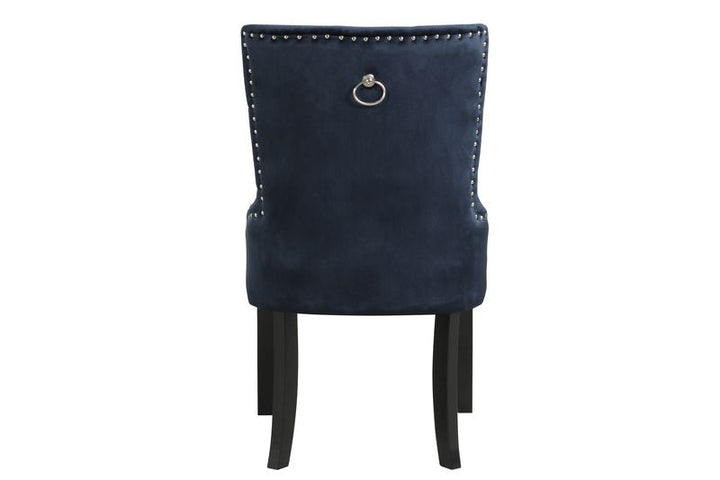ACME Varian II Dark Navy Blue Velvet & Black Finish Varian II Side Chair Model DN00592 - MONAVILLA