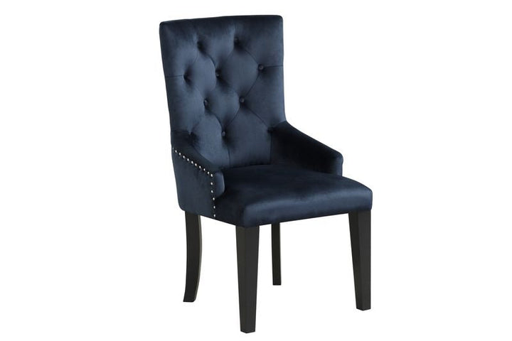 ACME Varian II Dark Navy Blue Velvet & Black Finish Varian II Side Chair Model DN00592 - MONAVILLA