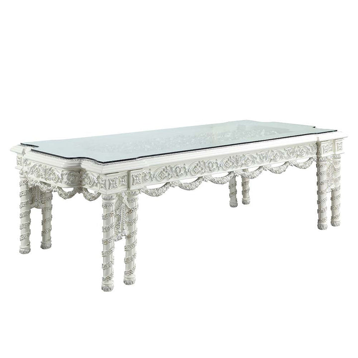 ACME Vanaheim Antique White Finish Dining Table Model DN00678 - MONAVILLA