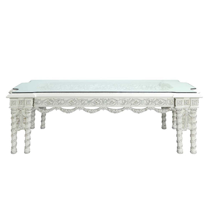 ACME Vanaheim Antique White Finish Dining Table Model DN00678 - MONAVILLA