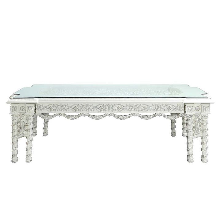 ACME Vanaheim Antique White Finish Dining Table Model DN00678 - MONAVILLA