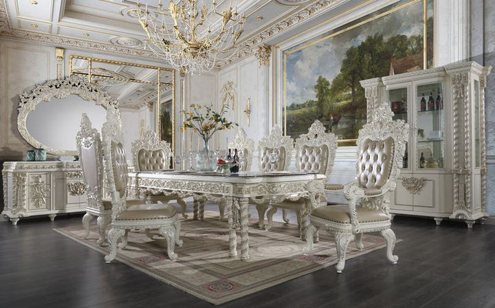 ACME Vanaheim Antique White Finish Dining Table Model DN00678 - MONAVILLA