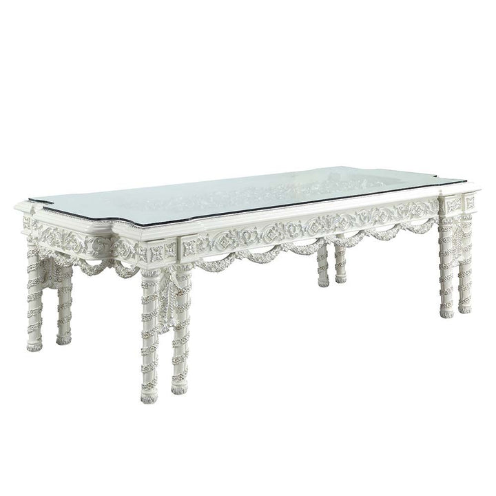 ACME Vanaheim Antique White Finish Dining Table Model DN00678 - MONAVILLA